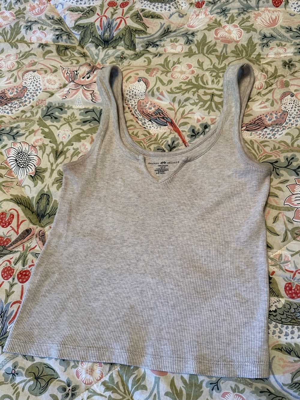 Brandy Melville Light Gray Ribbed Tank